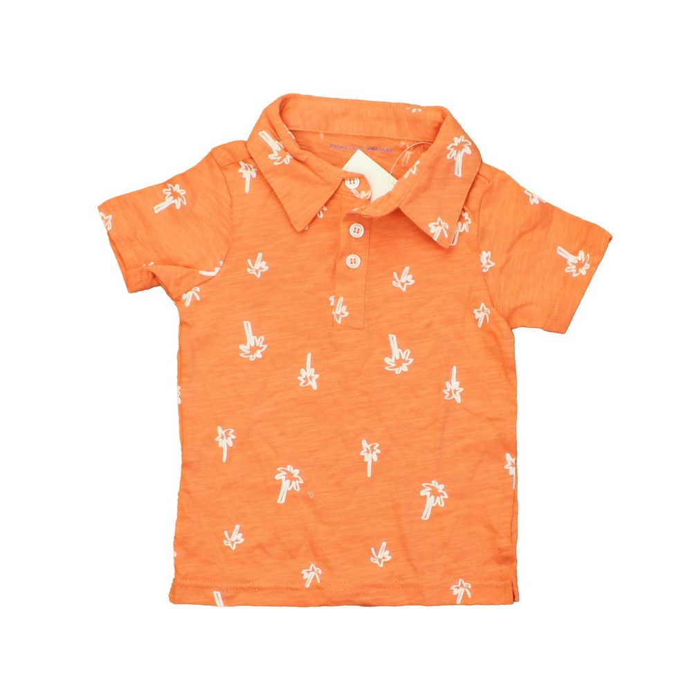 Rockets Of Awesome Boys Orange | White | Palm Trees Polo Shirt size: Big Boy